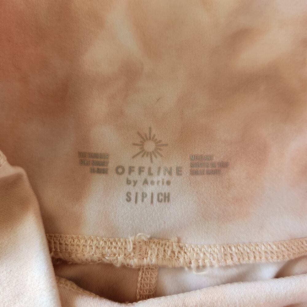 Offline By Aerie The Hugger Bike Short Hi Rise Womens Size Small Peach Tie Dye - Picture 3 of 5